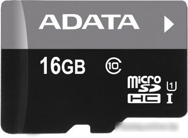 Карта памяти A-Data Premier microSDHC UHS-I (Class 10) 16GB (AUSDH16GUICL10-R) - фото 1 - id-p224511097