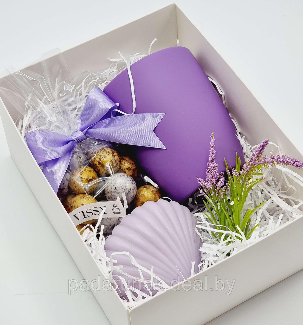 “Нежный” подарочный набор: кружка софт-тач, свеча Ракушка и фундук в шоколаде