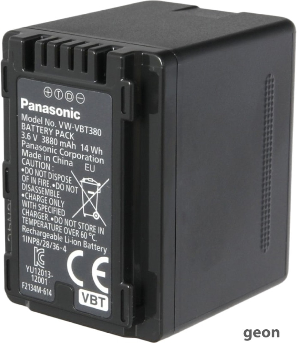 Аккумулятор Panasonic VW-VBT380E - фото 2 - id-p224512263