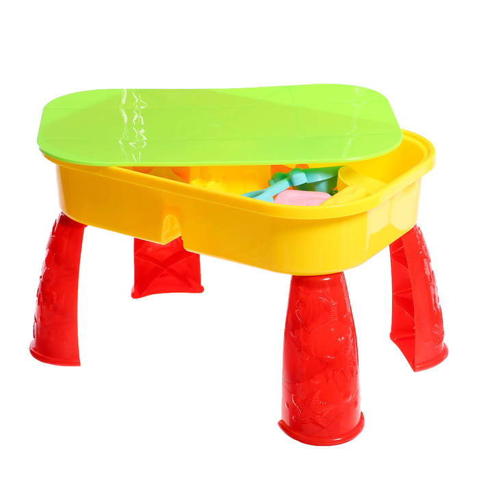 Набор для игры в песке «Весело играем», со столиком, 11 предметов - фото 3 - id-p224513216