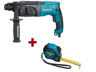 Перфоратор MAKITA HR 2470 в чем. + АКЦИЯ Рулетка 5.м. (780 Вт, 2.7 Дж, 3 реж., патрон SDS-plus, вес 2.4 кг +