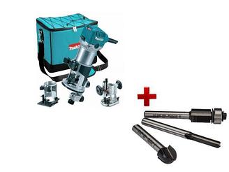 Фрезер кромочный MAKITA RT 0700 CX2 + аксессуары + АКЦИЯ Набор фрез 3 шт. D-70459 (710 Вт, цанга 8 мм, 30000