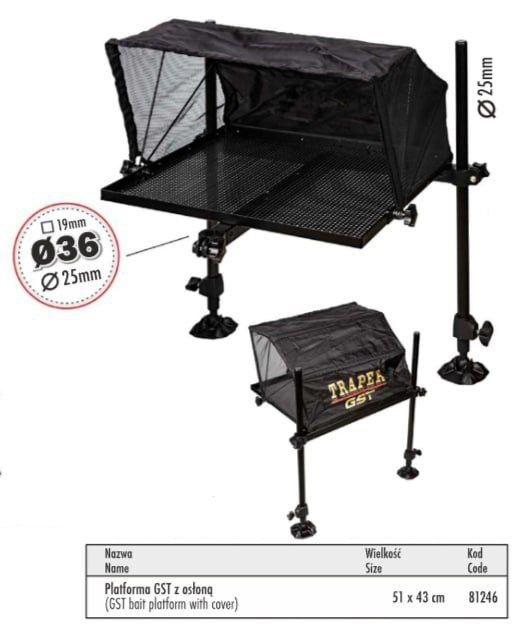 Стол Traper с маркизой 43x51 см