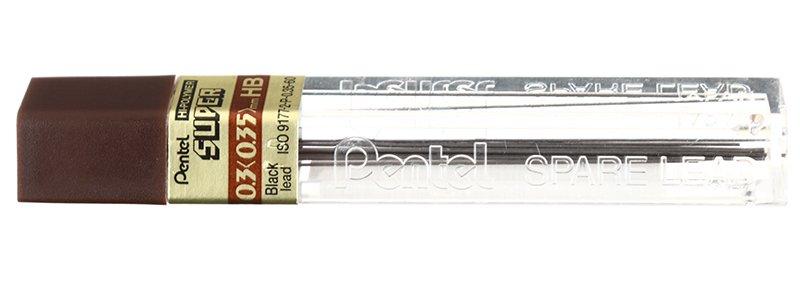Грифели для автоматических карандашей Pentel толщина грифеля 0,3 мм, твердость ТМ, 12 шт.