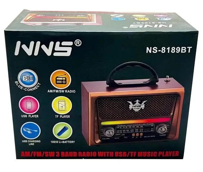 Ретро Радиоприемник NNS NS-8189BT USB Bluetooth FM/AM/SW USB MicroSD - фото 1 - id-p224515379