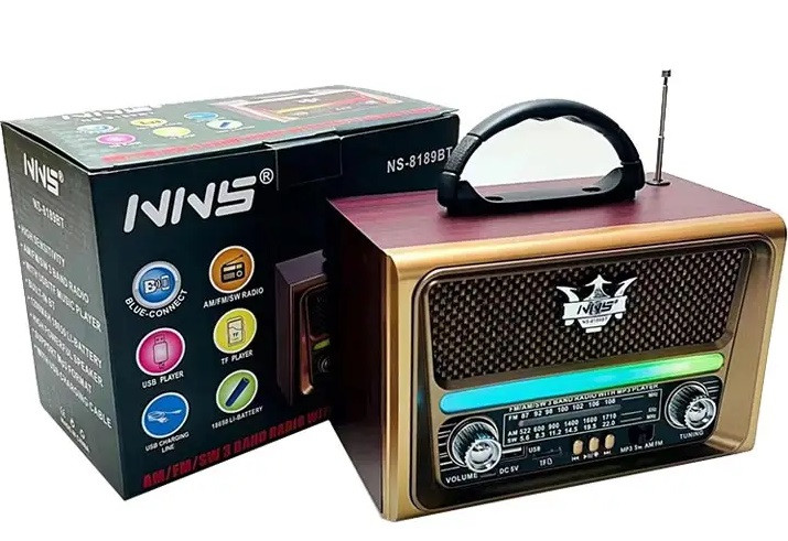 Ретро Радиоприемник NNS NS-8189BT USB Bluetooth FM/AM/SW USB MicroSD - фото 3 - id-p224515379