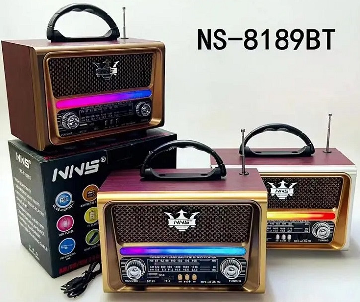 Ретро Радиоприемник NNS NS-8189BT USB Bluetooth FM/AM/SW USB MicroSD - фото 4 - id-p224515379