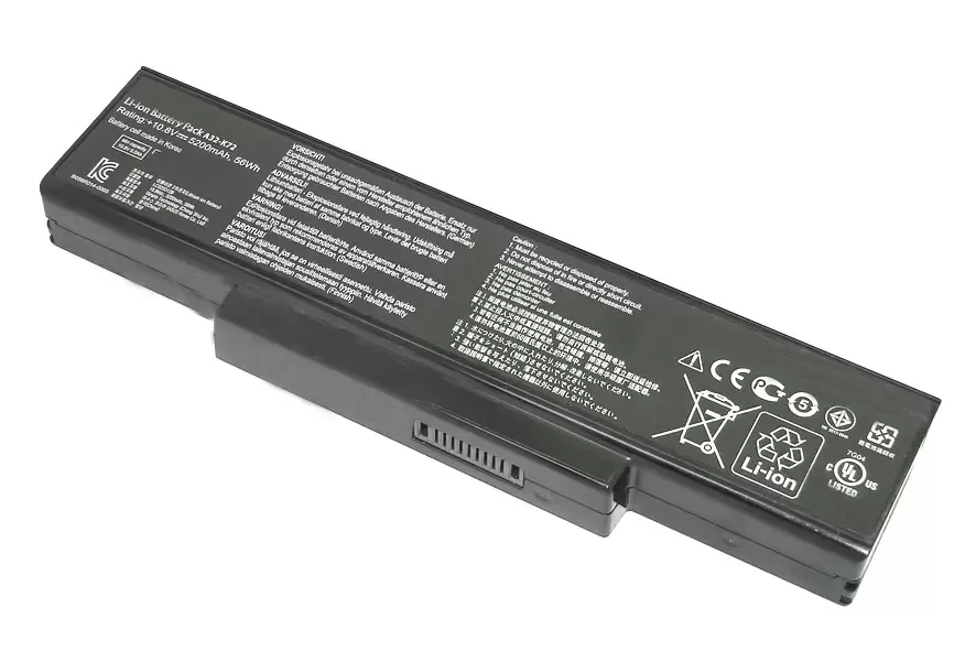 Аккумулятор (батарея) для ноутбука Asus K72 (A32-K72) 5000мАч, 10.8-11.34В - фото 1 - id-p224515484