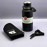 Термос вакуумный 1200 мл. в чехле, с ситечком, ручкой, клапаном, чашкой / Нержавеющая сталь, фото 2