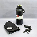 Термос вакуумный 1200 мл. в чехле, с ситечком, ручкой, клапаном, чашкой / Нержавеющая сталь, фото 3
