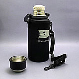 Термос вакуумный 1200 мл. в чехле, с ситечком, ручкой, клапаном, чашкой / Нержавеющая сталь, фото 9