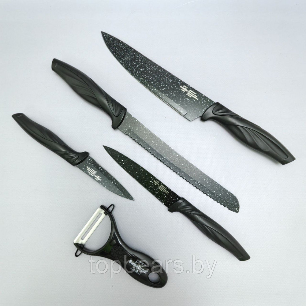 Набор кухонных ножей из нержавеющей стали 5 предметов Mercury Z pro-line MC-9269/ Подарочная упаковка - фото 10 - id-p219502095