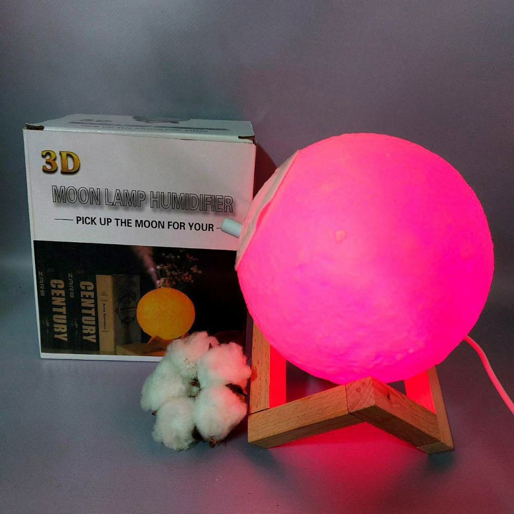 Увлажнитель (аромадиффузор) воздухаUSB MOON LAMP Humidifier 3D с функцией ночника880ml - фото 5 - id-p224516147