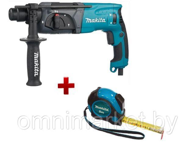 Перфоратор MAKITA HR 2470 в чем. + АКЦИЯ Рулетка 5.м. (780 Вт, 2.7 Дж, 3 реж., патрон SDS-plus, вес 2.4 кг + - фото 1 - id-p224516440