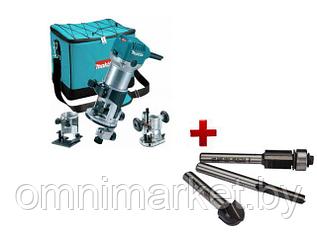 Фрезер кромочный MAKITA RT 0700 CX2 + аксессуары + АКЦИЯ Набор фрез 3 шт. D-70459 (710 Вт, цанга 8 мм, 30000