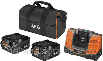Аккумулятор с зарядным устройством AEG Powertools SETLL1850SHD 4935478945 (2x18В/5 Ah + 18В, сумка) - фото 1 - id-p224518816