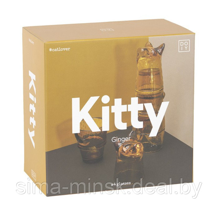 Набор стаканов Doiy Kitty, 4 шт, цвет имбирный - фото 5 - id-p224520250