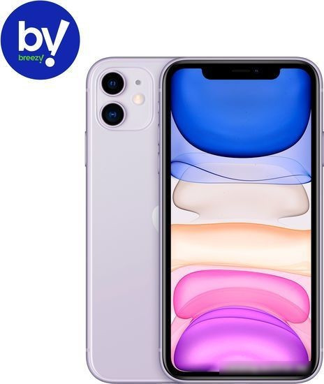 Смартфон Apple iPhone 11 64GB Воcстановленный by Breezy, грейд A (фиолетовый) - фото 1 - id-p224521104