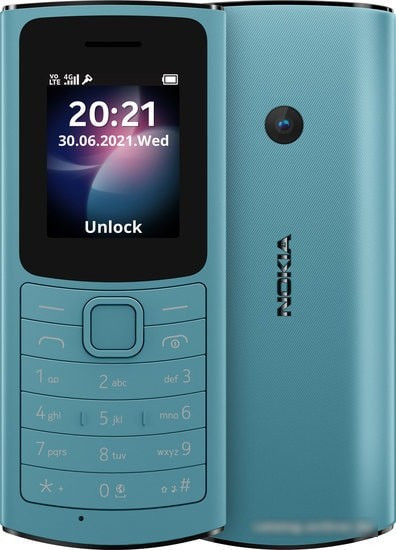 Мобильный телефон Nokia 110 4G Dual SIM (бирюзовый) - фото 1 - id-p224521265