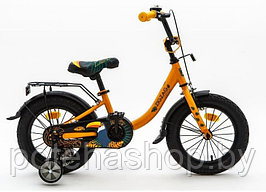 Велосипед с приставными колесами, колеса 14" ZIGZAG ZOO оранжевый, ZG-1481