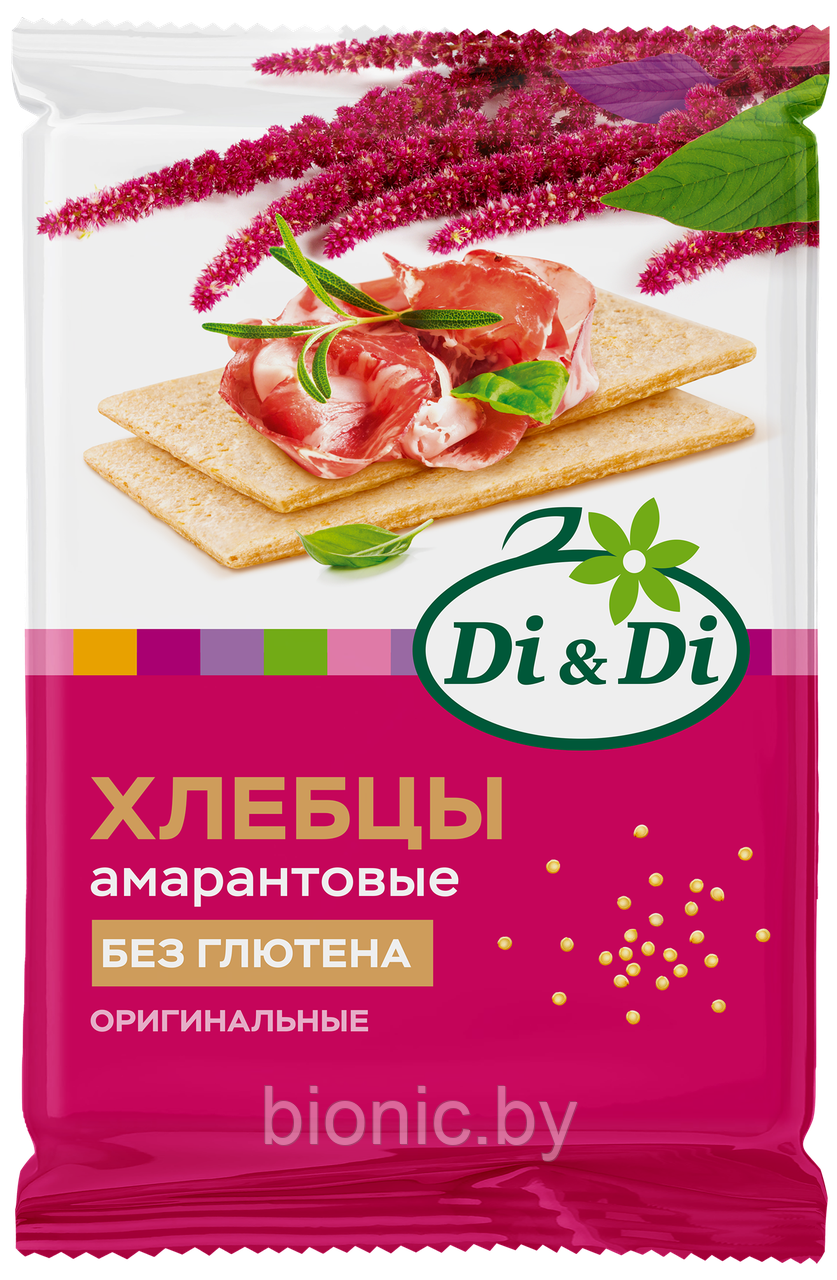 Хлебцы амарантовые без глютена "DI&Di", 100гр 1/12 - фото 1 - id-p91521238