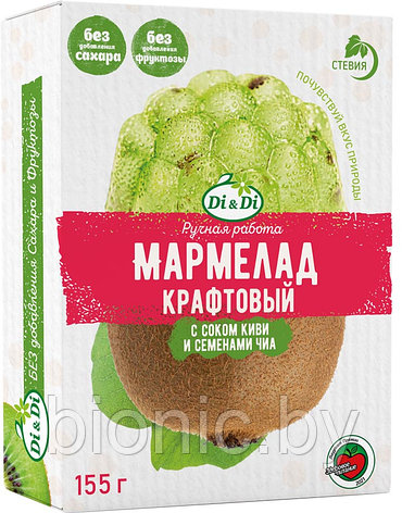 Мармелад «Di&Di» крафтовый желейно-формовой с соком киви и семенами чиа, 155г, фото 2