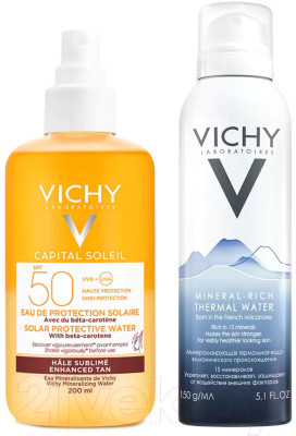 Набор косметики для лица Vichy Спрей солнцезащитный SPF50 200мл+Термальная вода - фото 1 - id-p224525307