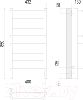 Полотенцесушитель электрический Terminus Евромикс П8 400x850 - фото 7 - id-p224525647