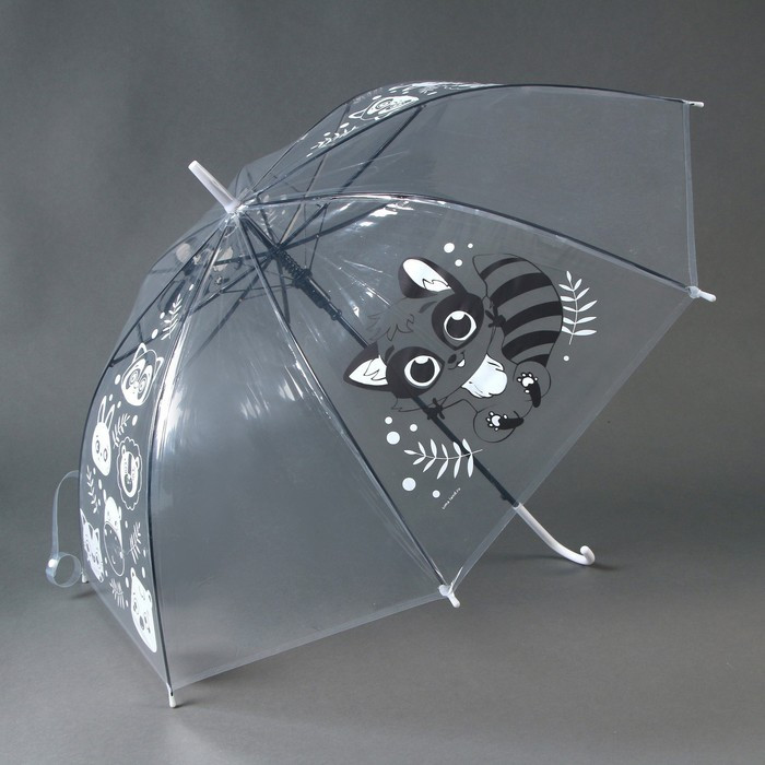 Зонт детский «Енотик» полуавтомат прозрачный, d=90см - фото 3 - id-p224526388