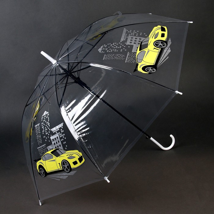 Зонт детский «Жёлтая машина» полуавтомат прозрачный, d=90см - фото 2 - id-p224526389