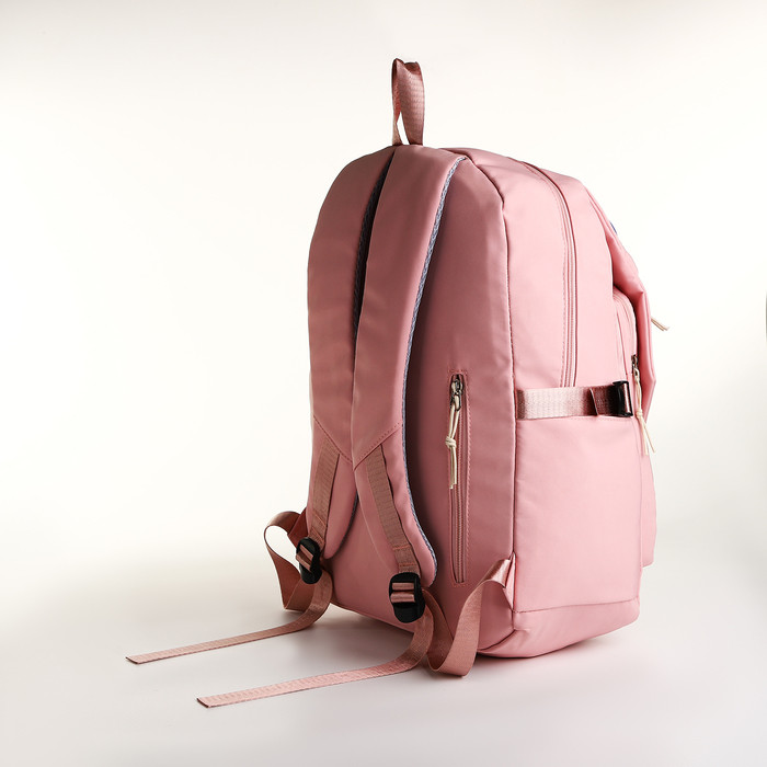 Рюкзак, 30*14*45, отд на молнии, 5 н/к, 2 б/к, розовый - фото 2 - id-p224526395