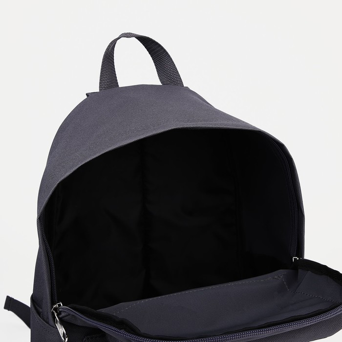 Рюкзак на молнии, 2 наружных кармана, цвет серый - фото 4 - id-p224526396