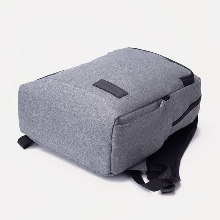 Рюкзак мужской на молнии, наружный карман, цвет серый - фото 4 - id-p224526398