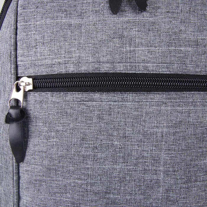 Рюкзак мужской, 2 отдела на молниях, 2 боковых кармана, цвет серый - фото 3 - id-p224526401