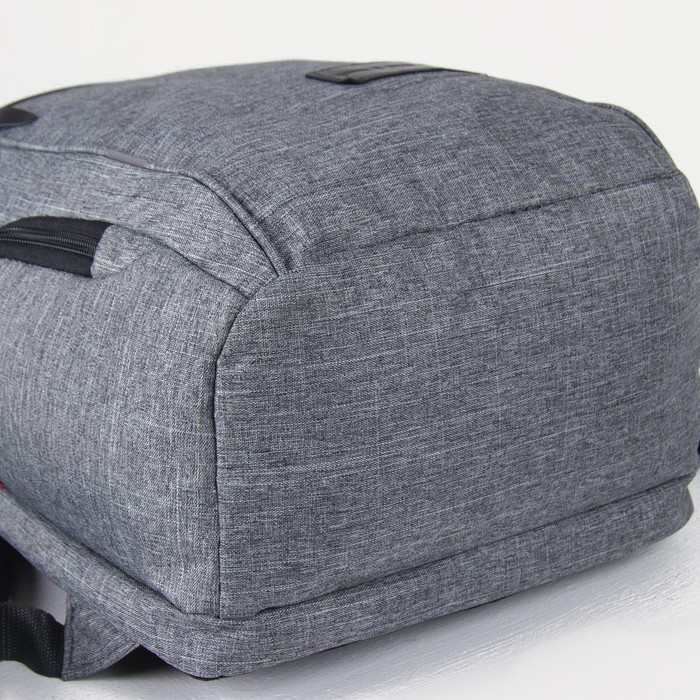 Рюкзак мужской, 2 отдела на молниях, 2 боковых кармана, цвет серый - фото 4 - id-p224526401