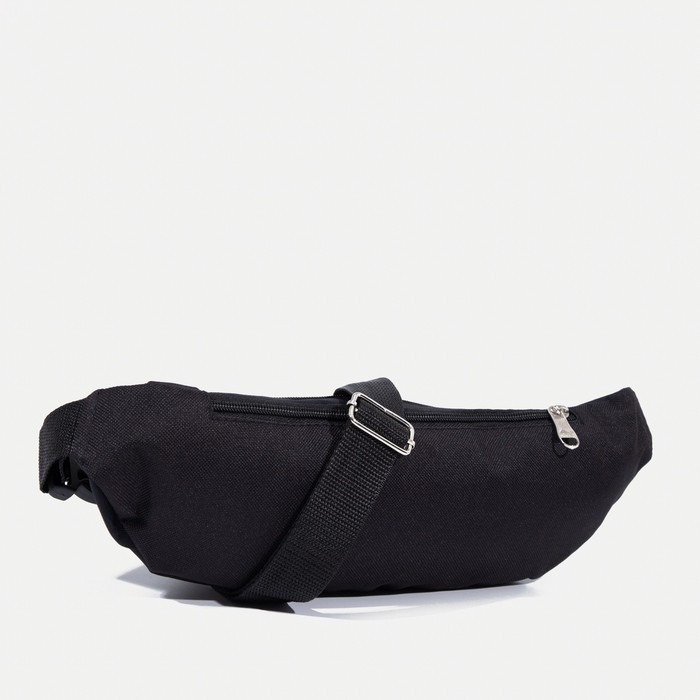 Поясная сумка на молнии, 2 наружных кармана, цвет чёрный - фото 3 - id-p224526447