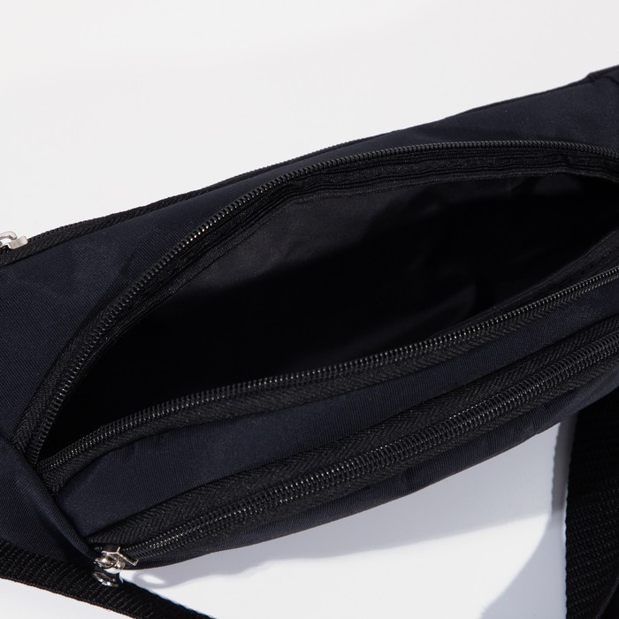 Поясная сумка на молнии, 2 наружных кармана, цвет чёрный - фото 5 - id-p224526447