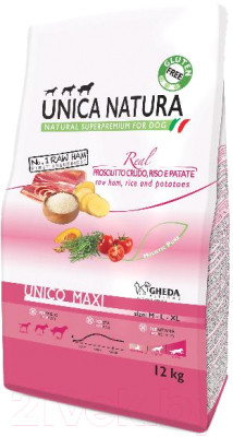 Сухой корм для собак Unica Natura Maxi ветчина, рис, картофель - фото 1 - id-p224526836