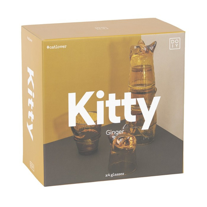Набор стаканов Doiy Kitty, 4 шт, цвет имбирный - фото 5 - id-p224527180