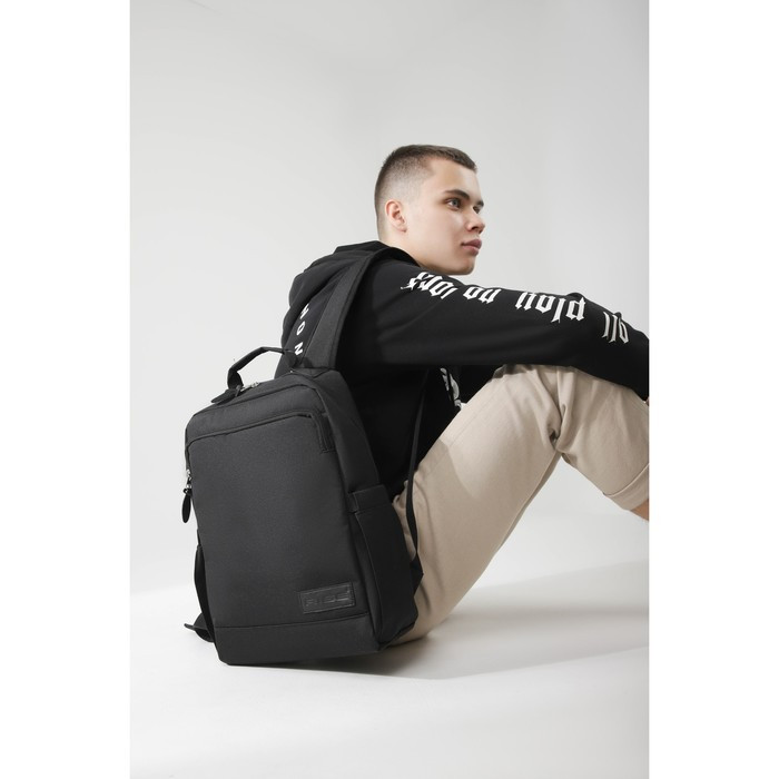 Рюкзак мужской на молнии, наружный карман, цвет чёрный - фото 10 - id-p224528006