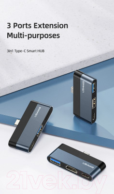 USB-хаб Usams Type-C Mini USB / US-SJ491 - фото 2 - id-p224527979