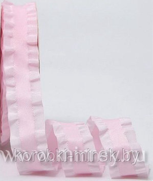 Лента декоративная "Волнистый кант", 25см х 10ярд, полиэстер Розовый