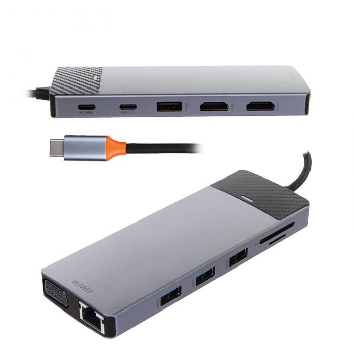 Хаб USB Wiwu Linker Pro 12-in-1 USB-C Grey 6976195094060 - фото 1 - id-p223033783