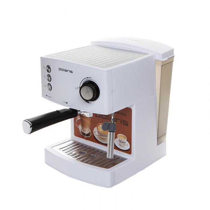 Рожковая кофеварка помповая эспрессо ручная с капучинатором Polaris PCM 1527E белая - фото 1 - id-p223343705