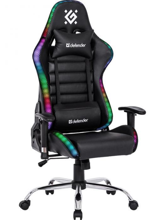 Геймерское игровое компьютерное кресло стул для геймера Defender Ultimate 64355 с RGB подсветкой - фото 1 - id-p223416427