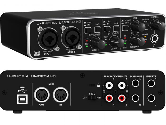 Аудиоинтерфейс Behringer U-PHORIA UMC204HD внешняя звуковая карта USB аудиокарта - фото 1 - id-p224427835