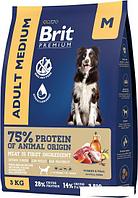 Сухой корм для собак Brit Premium Adult Medium с индейкой и телятиной 3 кг