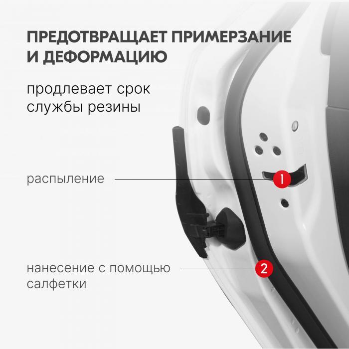 Силиконовая смазка для автомобиля резиновых уплотнителей дверей авто Аэрозольная водостойкая спрей в аэрозоле - фото 6 - id-p224444211