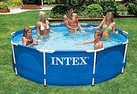 Каркасный бассейн INTEX 28200 METAL FRAME 305X76см круглый мобильный жесткий для дачи