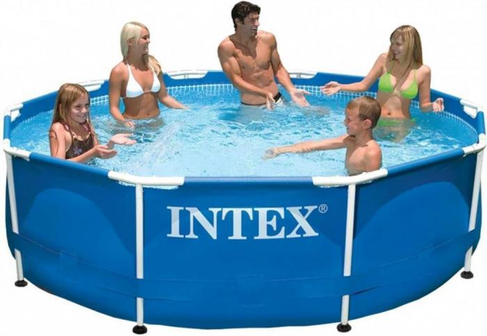 Каркасный бассейн INTEX 28200 METAL FRAME 305X76см круглый мобильный жесткий для дачи - фото 2 - id-p224494314